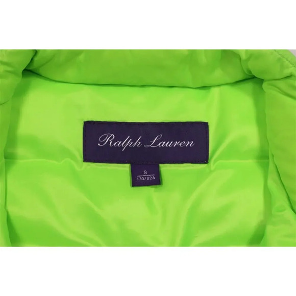 Ralph Lauren Purple Label Neon Green Puffer Down Jacket Water Resistant Men's S - Picture 6 of 8
